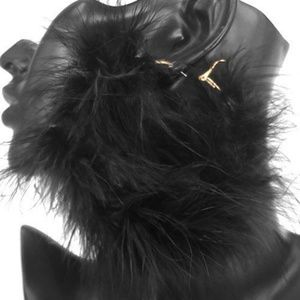 Black fur hoops